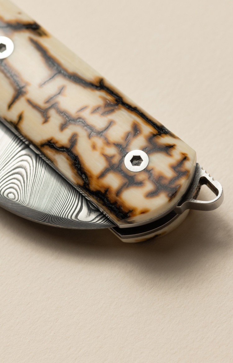 Alios - couteau de collection en ivoire de mammouth et météorite