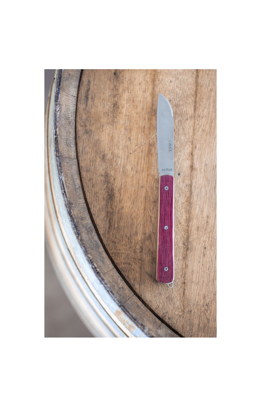 L'Alios - Couteau de pliant en fût de vin d'Irouléguy