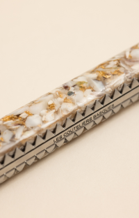Taldea, couteau de table en coquilles d'huîtres et feuilles d'or