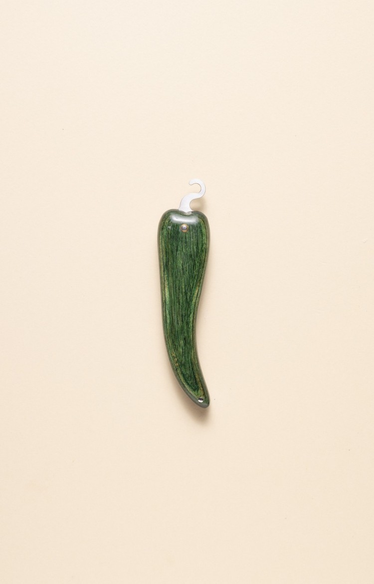 Photo de Bixia couteau piment d'Espelette rouge et vert côté vert