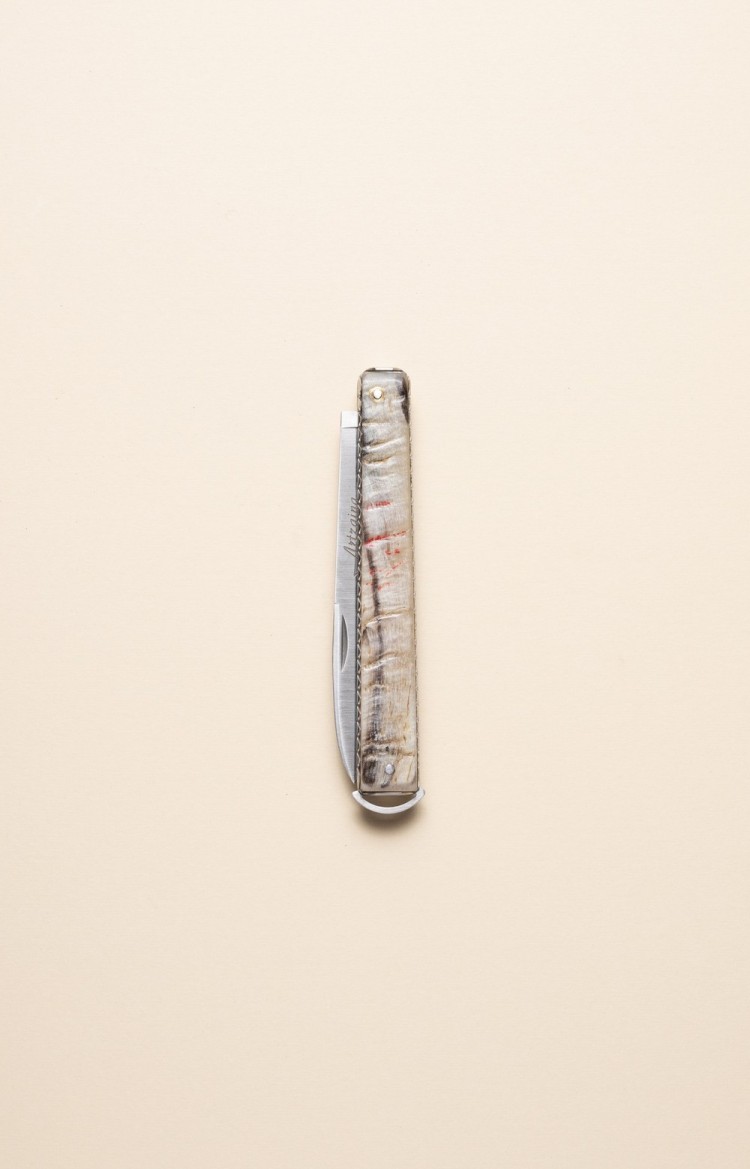 Photo de Artzaina, couteau de table en corne de bélier, lame fermée