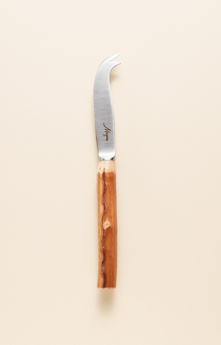 Photo du couteau à fromage Mizpira en néflier scarifié, petit modèle