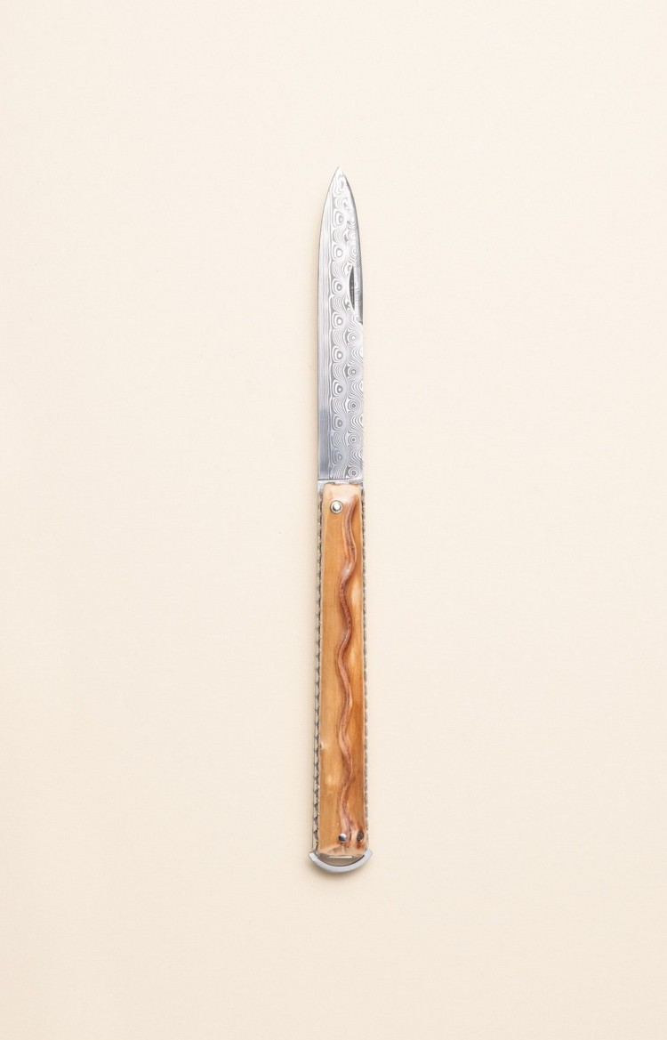 Artzaina, basque knife in medlar and damascus blade