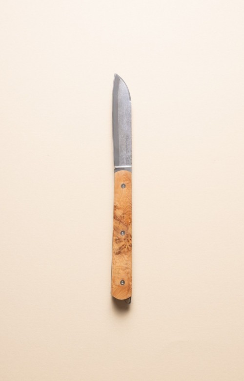 L'Alios, couteau pliant à cran d'arrêt avec lame suminagashi