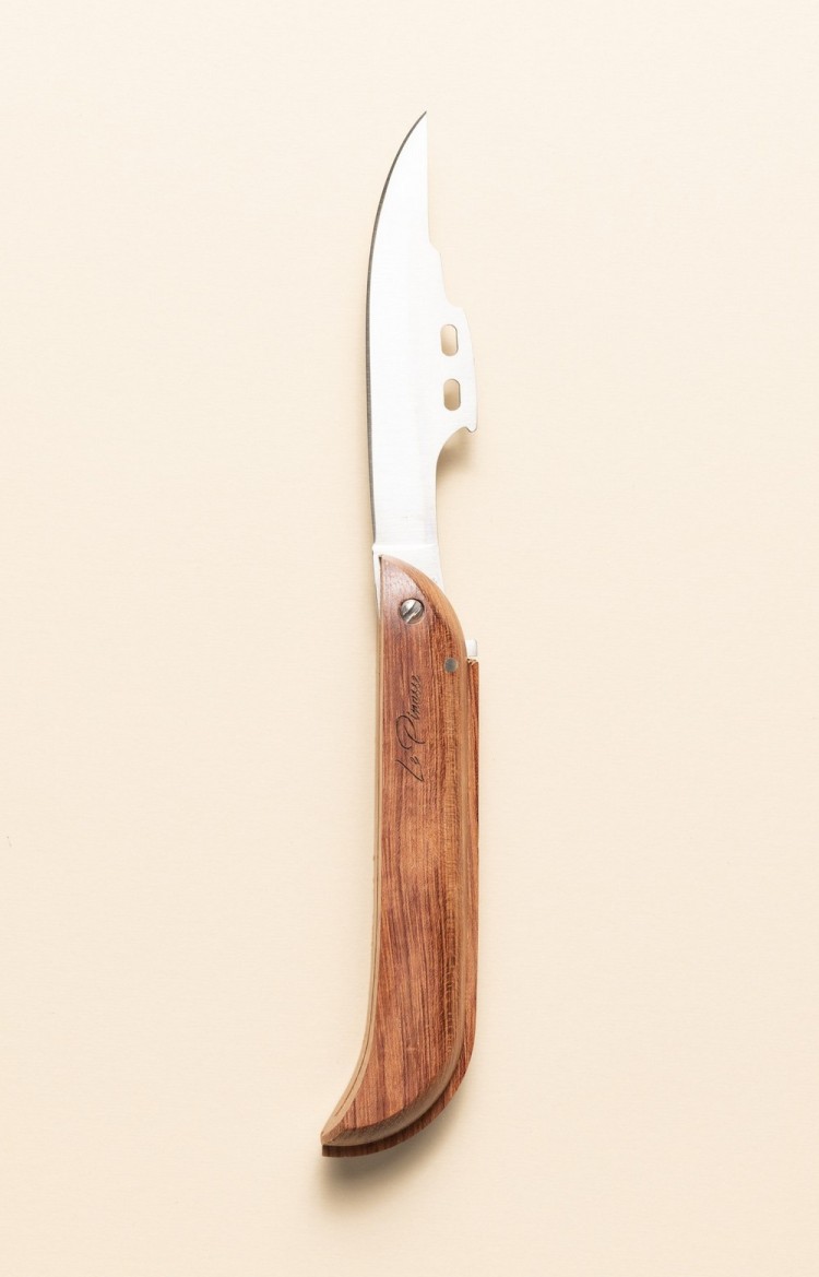 Photo du couteau Pinasse du Bassin d'Arcachon en bois de bubinga, lame ouverte